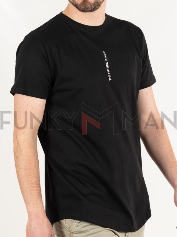 Front & Back Print T-Shirt DOUBLE TS-244 Μαύρο