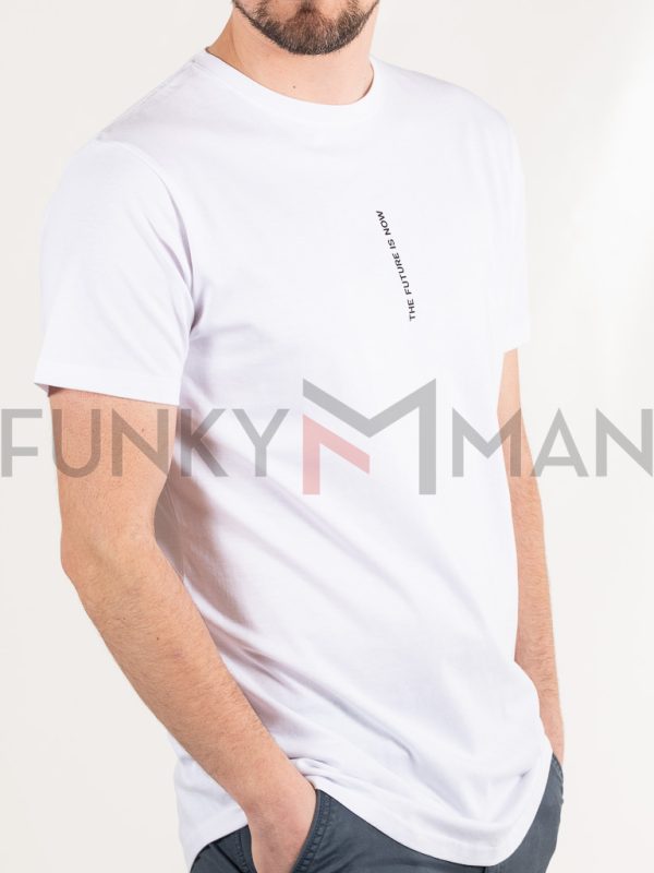 Front & Back Print T-Shirt DOUBLE TS-244 Λευκό