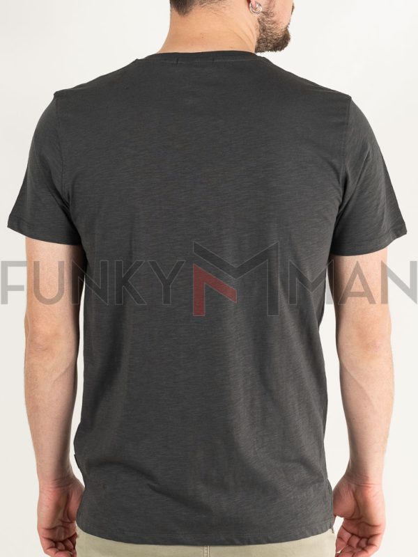 Henley Flama T-Shirt DOUBLE TS-246 Ανθρακί