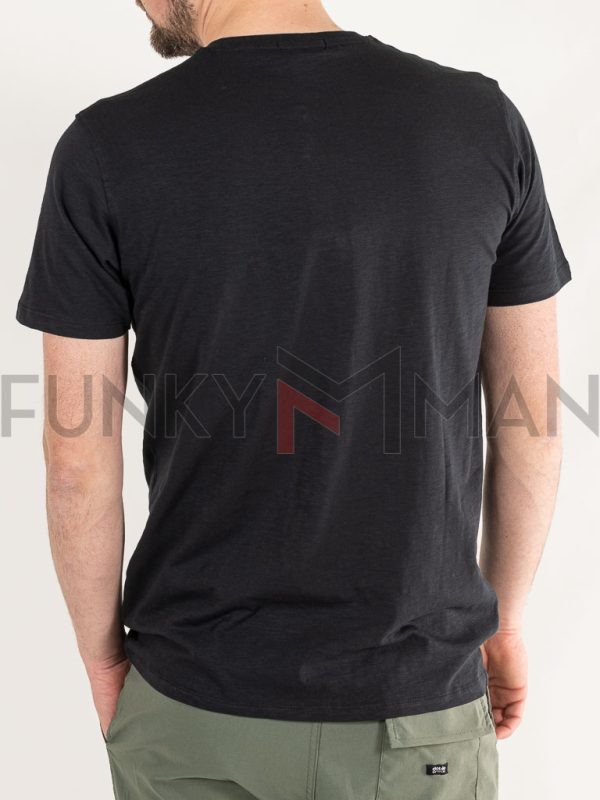 Henley Flama T-Shirt DOUBLE TS-246 Μαύρο