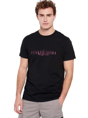 T-Shirt FUNKY BUDDHA FBM007-023-04 Μαύρο