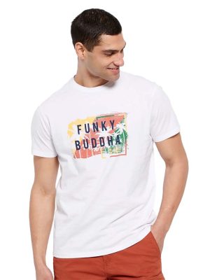 T-Shirt FUNKY BUDDHA FBM007-047-04 Λευκό