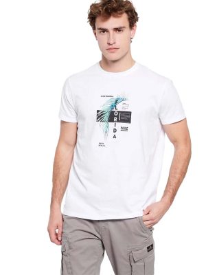 T-Shirt FUNKY BUDDHA FBM007-059-04 Λευκό