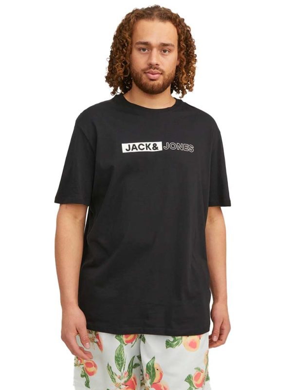 T-Shirt σε Μεγάλα Μεγέθη JACK & JONES 12225327 Μαύρο