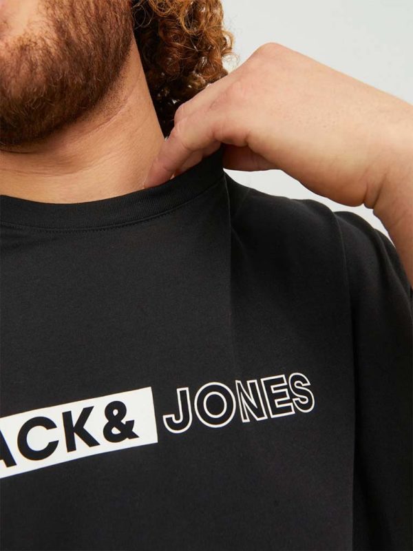 T-Shirt σε Μεγάλα Μεγέθη JACK & JONES 12225327 Μαύρο