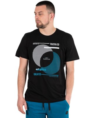 Κοντομάνικη Μπλούζα T-Shirt Paco & CO 2331008 Μαύρο
