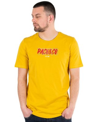 Κοντομάνικη Μπλούζα T-Shirt Paco & CO 2331012 Κίτρινο