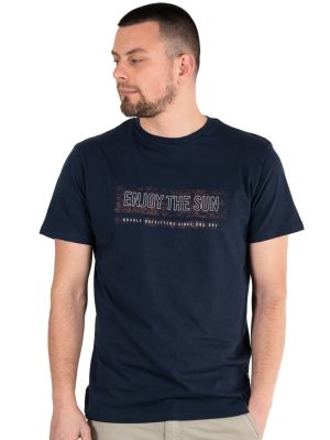 Graphic Print T-Shirt DOUBLE TS-019 Navy