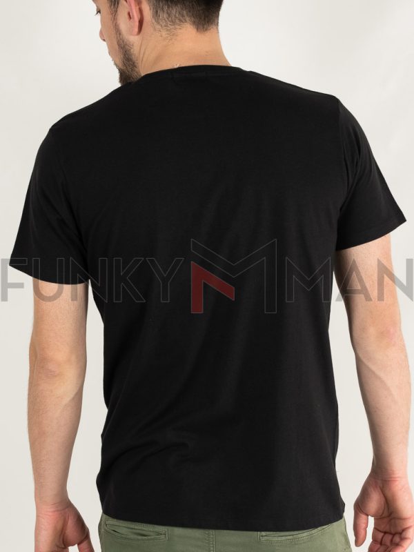 Graphic Print T-Shirt DOUBLE TS-020 Μαύρο