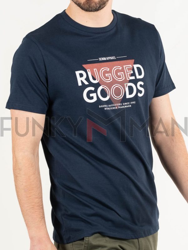 Graphic Print T-Shirt DOUBLE TS-020 Navy
