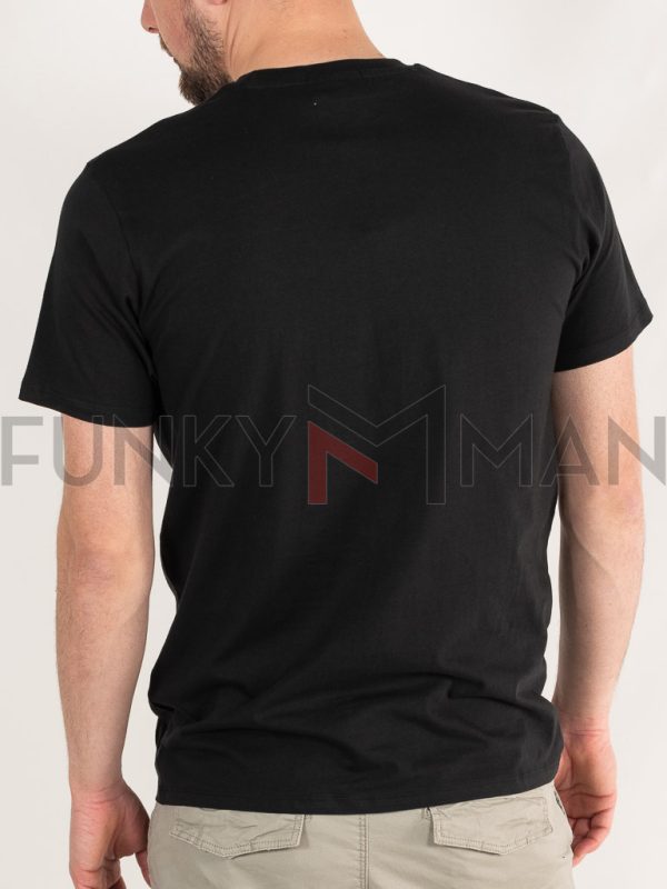 Graphic Print T-Shirt DOUBLE TS-021 Μαύρο