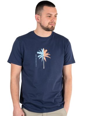 Graphic Print T-Shirt DOUBLE TS-023 Μπλε
