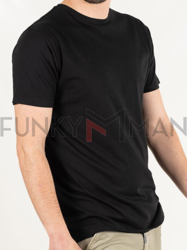 Round Neck T-Shirt DOUBLE TS-245 Μαύρο
