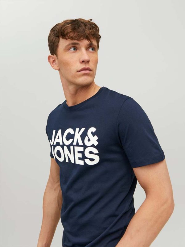 T-Shirt JACK & JONES 12151955 Large Print Navy