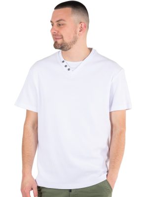 Κοντομάνικη Henley Μπλούζα Paco 2331046 Λευκό