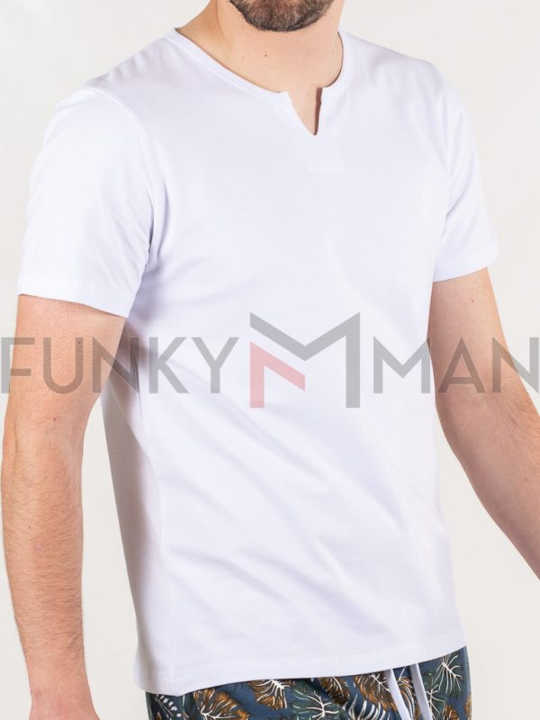 Κοντομάνικη Μπλούζα V-Neck PACO 2331087 Λευκό
