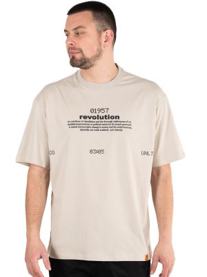 OVERSIZE Κοντομάνικη Μπλούζα T-Shirt Paco & CO 2331051 Beige