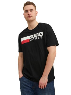 T-Shirt σε Μεγάλα Μεγέθη JACK & JONES 12158505 Μαύρο
