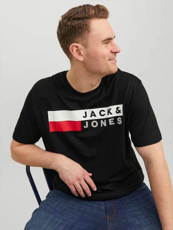 T-Shirt σε Μεγάλα Μεγέθη JACK & JONES 12158505 Μαύρο