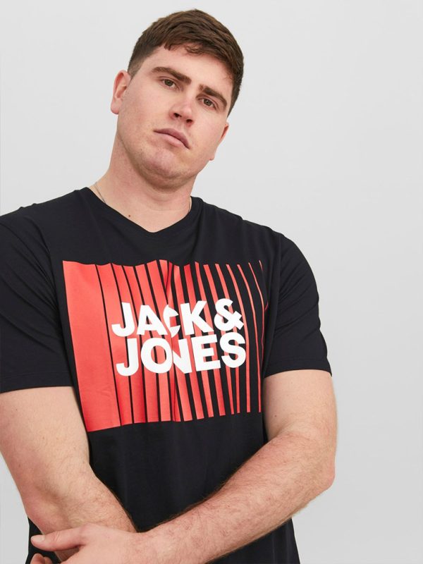 T-Shirt σε Μεγάλα Μεγέθη JACK & JONES 12243630 Μαύρο