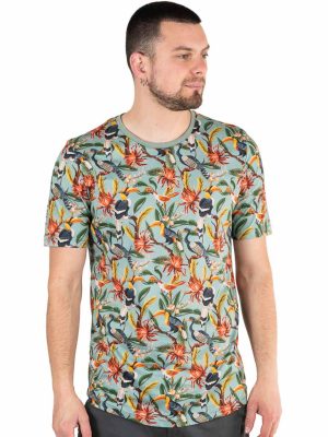 Κοντομάνικη Μπλούζα Φλοράλ All Over Print T-Shirt Paco 2331026 Mint