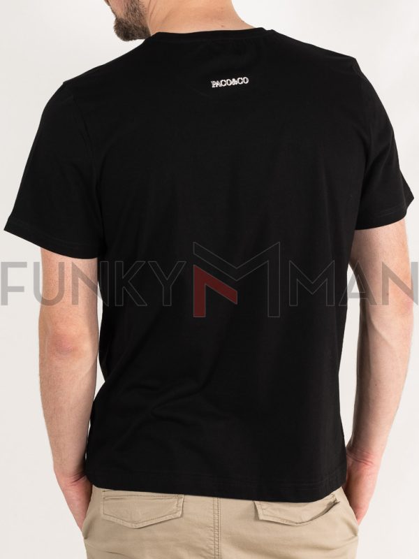 Κοντομάνικη Μπλούζα T-Shirt Paco & CO 2331029 Μαύρο