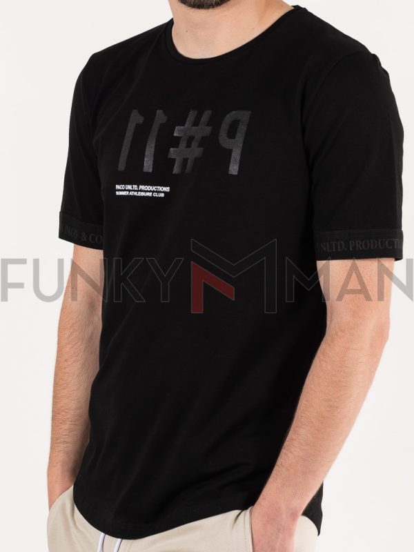 Κοντομάνικη Μπλούζα T-Shirt Paco & CO 2331086 Μαύρο