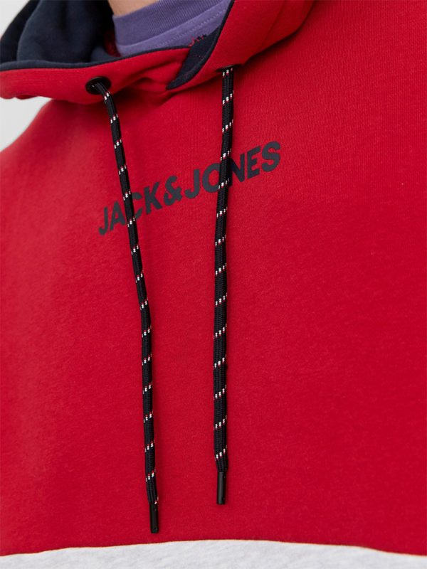 Hoodie σε Μεγάλα Μεγέθη JACK & JONES 12236900 Tango Red