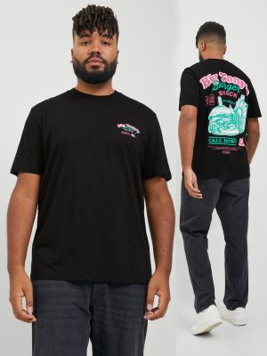T-Shirt σε Μεγάλα Μεγέθη JACK & JONES 12248194 Μαύρο