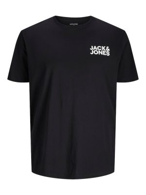 T-Shirt σε Μεγάλα Μεγέθη JACK & JONES 12158505 Small Print Μαύρο