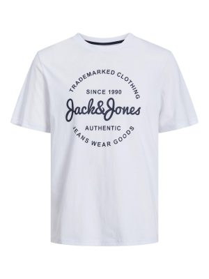 T-Shirt σε Μεγάλα Μεγέθη JACK & JONES 12251048 Λευκό