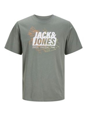 T-Shirt σε Μεγάλα Μεγέθη JACK & JONES 12257364 Green