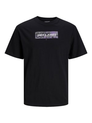 T-Shirt σε Μεγάλα Μεγέθη JACK & JONES 12257369 Μαύρο