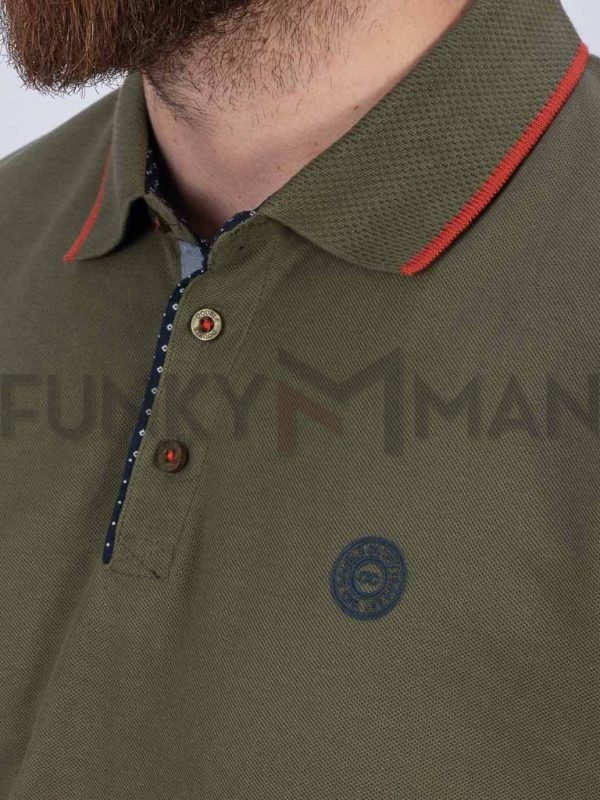Pique Polo DOUBLE PS-311S Olive