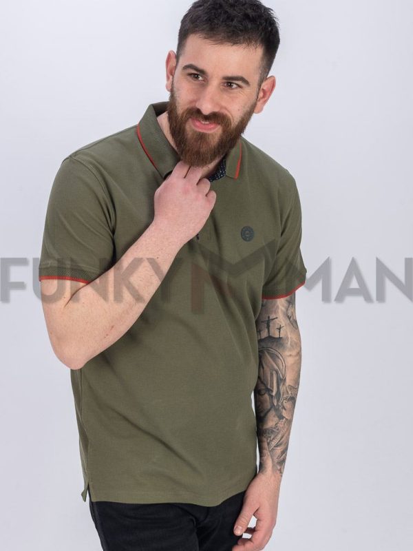 Pique Polo DOUBLE PS-311S Olive