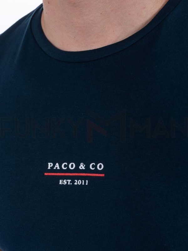 Κοντομάνικη Μπλούζα T-Shirt Paco & CO 2431002 Navy
