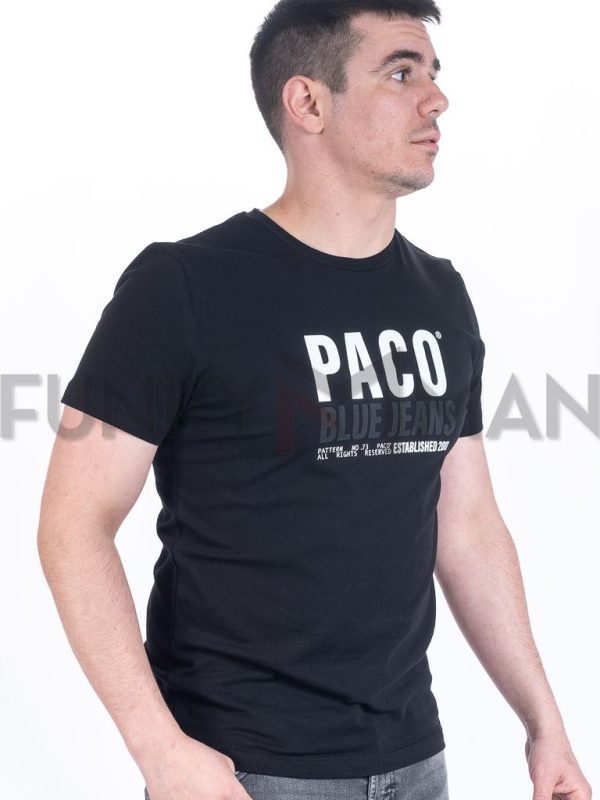 Κοντομάνικη Μπλούζα T-Shirt Paco & CO 2431006 Μαύρο