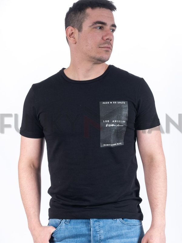 Κοντομάνικη Μπλούζα T-Shirt Paco & CO 2431007 Μαύρο