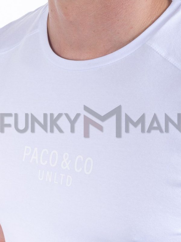 Κοντομάνικη Μπλούζα T-Shirt Paco & CO 2431011 Λευκό