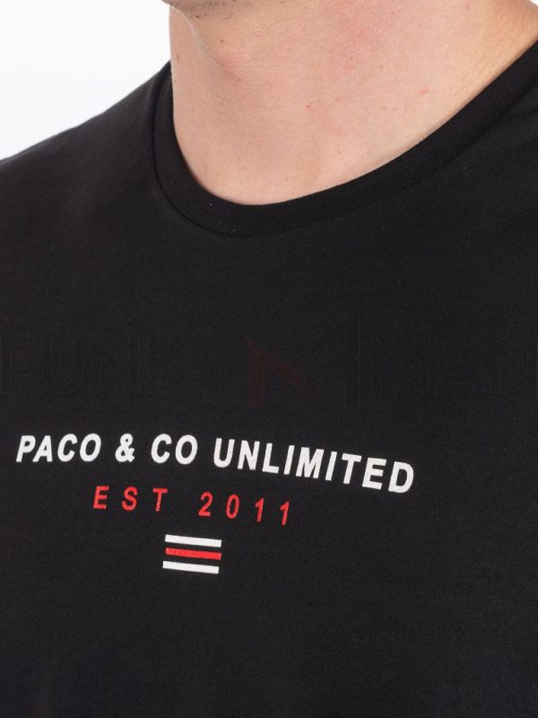 Κοντομάνικη Μπλούζα T-Shirt Paco & CO 2431031 Μαύρο