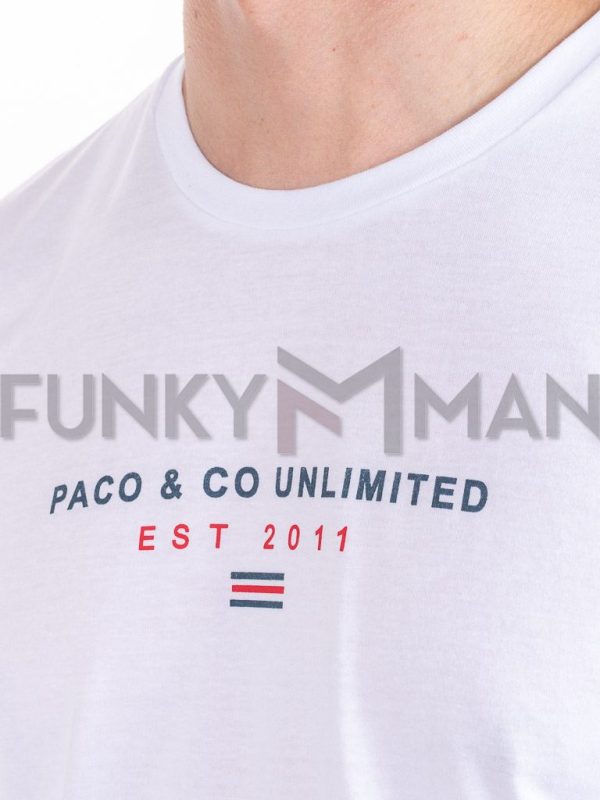 Κοντομάνικη Μπλούζα T-Shirt Paco & CO 2431031 Λευκό