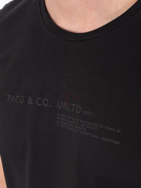 Κοντομάνικη Μπλούζα T-Shirt Paco & CO 2431032 Μαύρο
