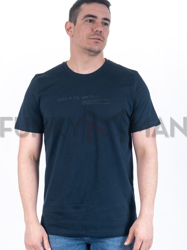 Κοντομάνικη Μπλούζα T-Shirt Paco & CO 2431032 Navy