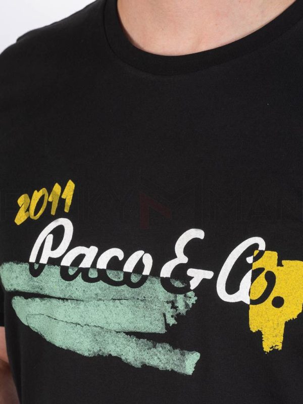Κοντομάνικη Μπλούζα T-Shirt Paco & CO 2431038 Μαύρο
