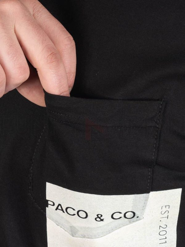 Κοντομάνικη Μπλούζα T-Shirt Paco & CO 2431042 Μαύρο