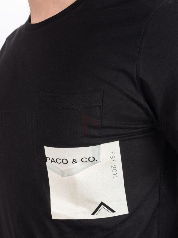Κοντομάνικη Μπλούζα T-Shirt Paco & CO 2431042 Μαύρο