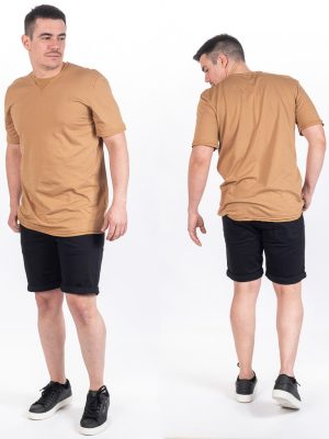 Κοντομάνικη Μπλούζα T-Shirt Paco & CO 2431056 CAMEL