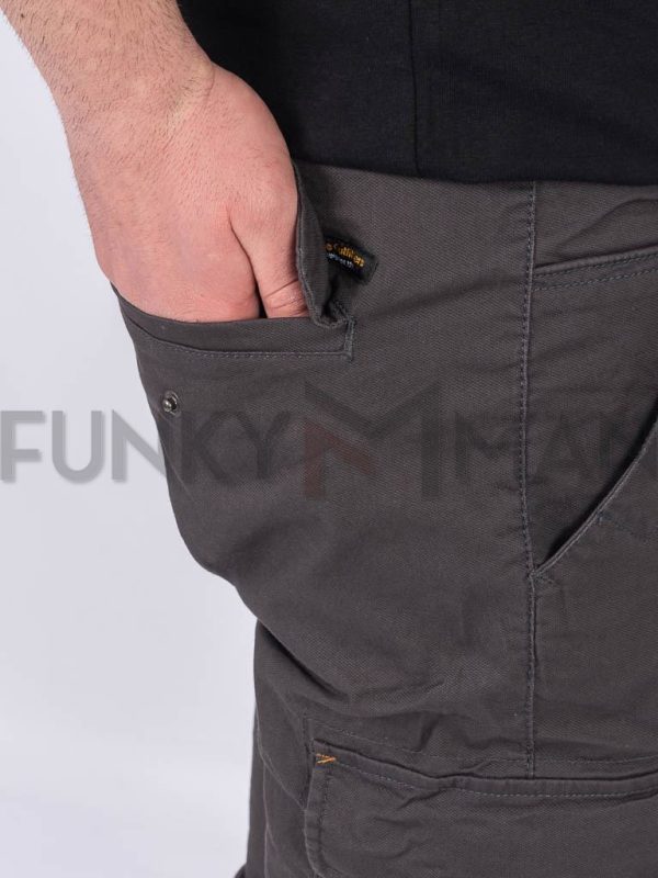 Chinos Cargo Special Fabric Παντελόνι με Λάστιχα DOUBLE CCP-400 Ανθρακί