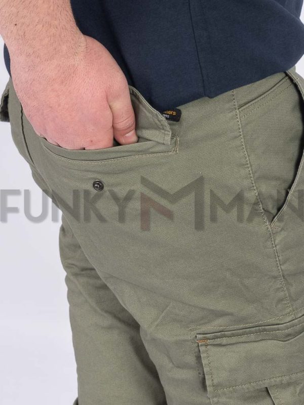 Chinos Cargo Special Fabric Παντελόνι με Λάστιχα DOUBLE CCP-400 Olive