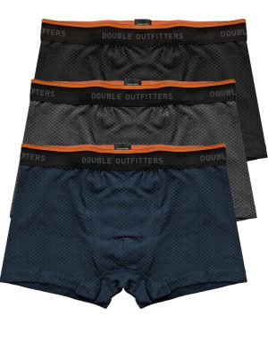 Εσώρουχο Μπόξερ DOUBLE Underwear MB-04 Σετ 3 τεμ. Μαύρο, Γκρι & Μπλε